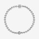 Sterling Silver Beads and Pave Bracelet - Edgy Elegance with a Twist
