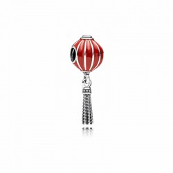 Pandora Chinese Lantern Dangle Charm - Sterling Silver Elegance with Red Enamel Tassel