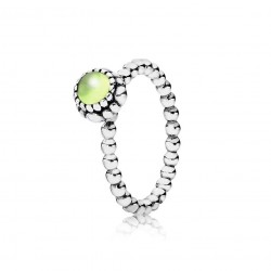 August Peridot Birthstone Stackable Ring - Embrace Luck, Fortune, and Friendship