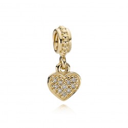 Pandora 14K Gold Brilliant Heart Charm - Radiate Elegance
