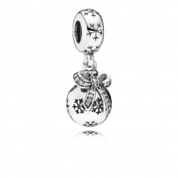 Pandora Christmas Ornament Charm - Sterling Silver Elegance with Clear CZ